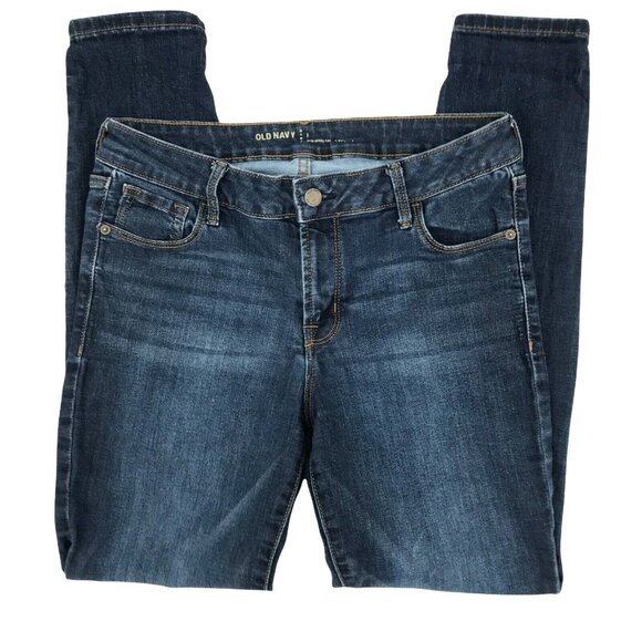 Old Navy Womens Mid Rise  Denim Blue Tapered Leg Jeans Size 10 - Picture 1 of 8